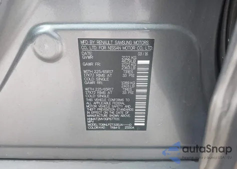 2016 Nissan Rogue S/Sl/Sv z USA, uszkodzony, nr VIN KNMAT2MV3GP677011